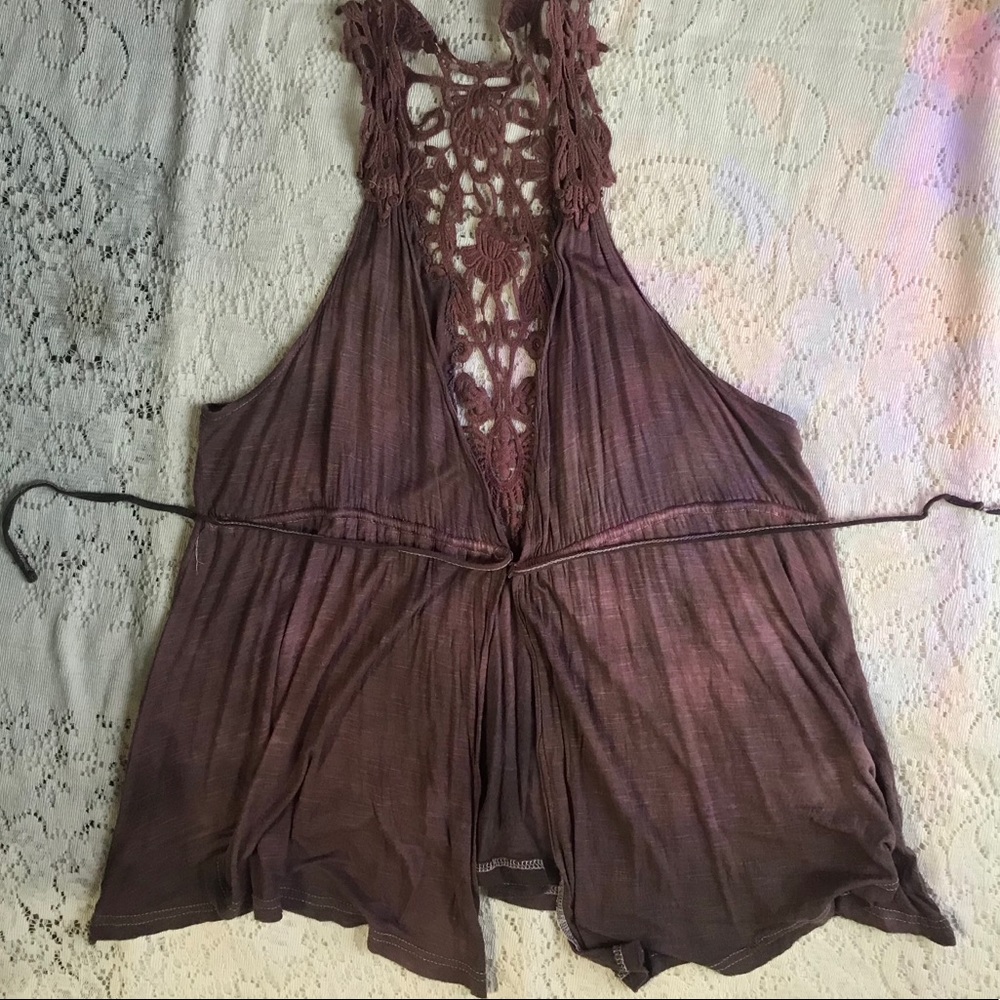 Hand dyed - Tying Flower Lace Top